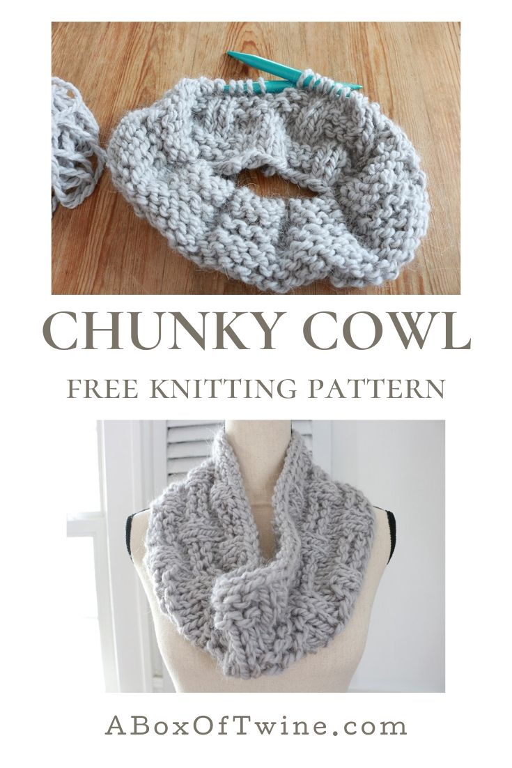 Make This Easy Knit Chunky Cowl A Box Of Twine