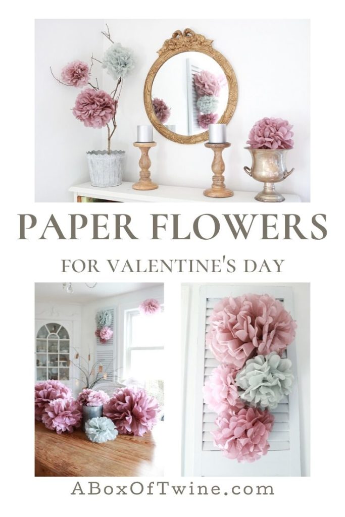 Paper flowers for Valentine's Decor