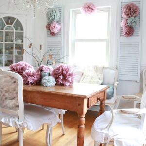 Valentine Neutral Decor with Paper Flowers