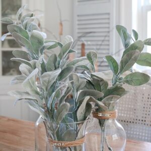 Farmhouse vases with lambs ears