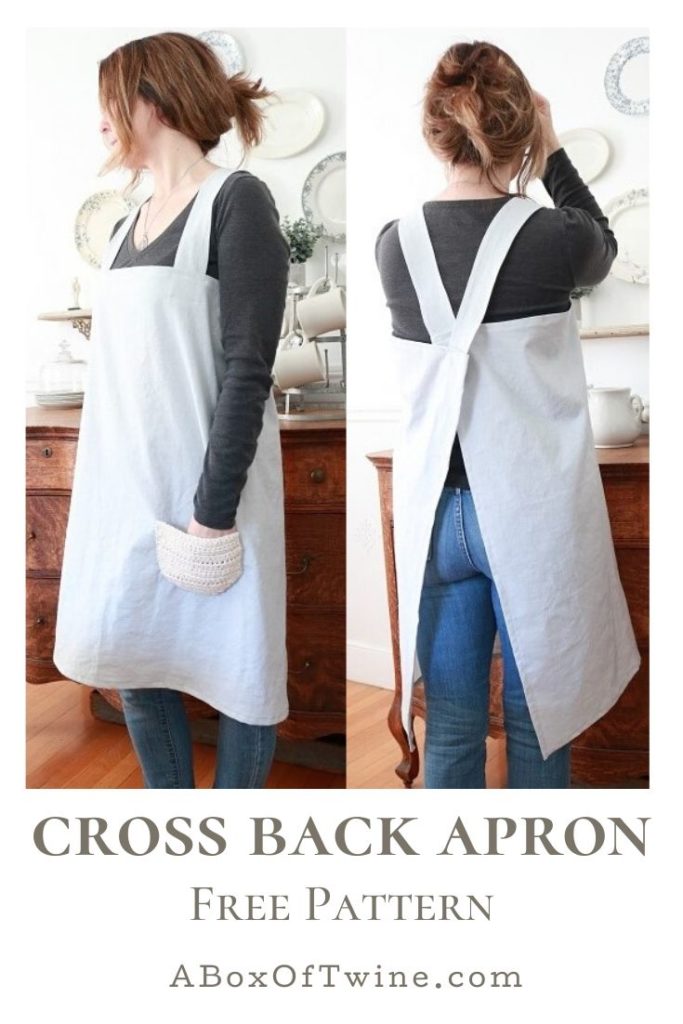 How to Make a Simple Cross Back Apron - Free Pattern - A BOX OF TWINE