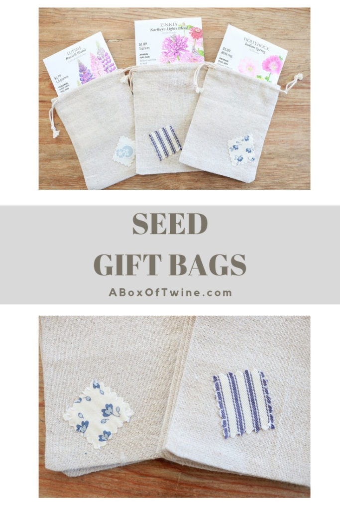 Make these cute gift bags to hold garden seeds!