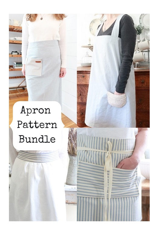 Pattern Cover - Bundle of 4 Aprons, Resized