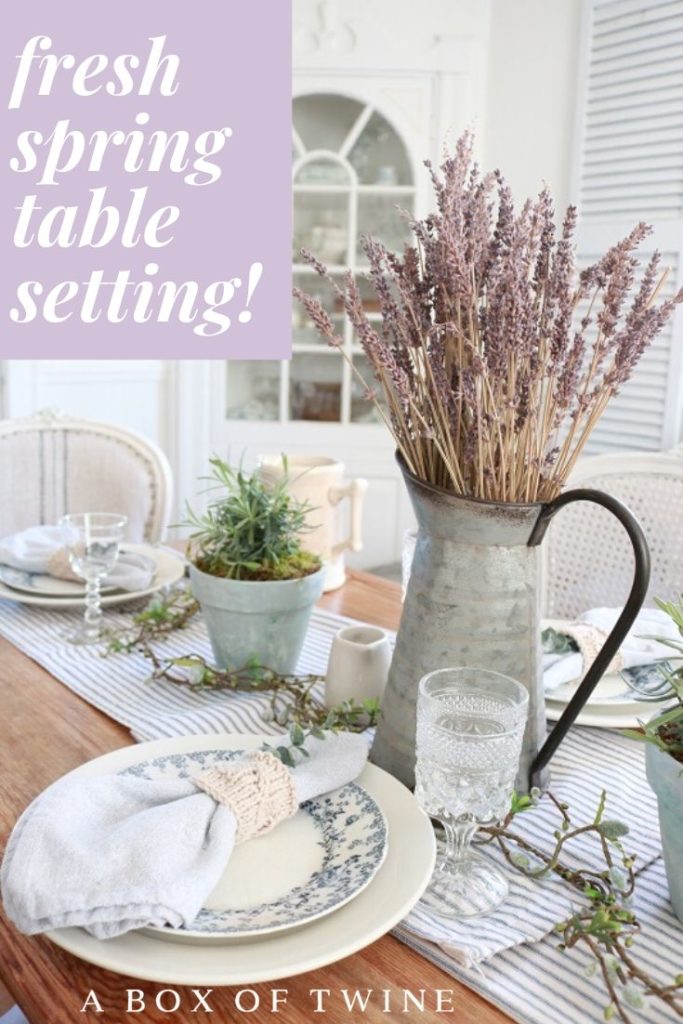Farmhouse & Lavender Spring Table Setting 