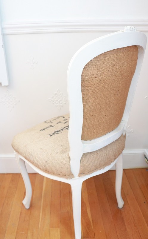 French Chairs - grain sack chair back