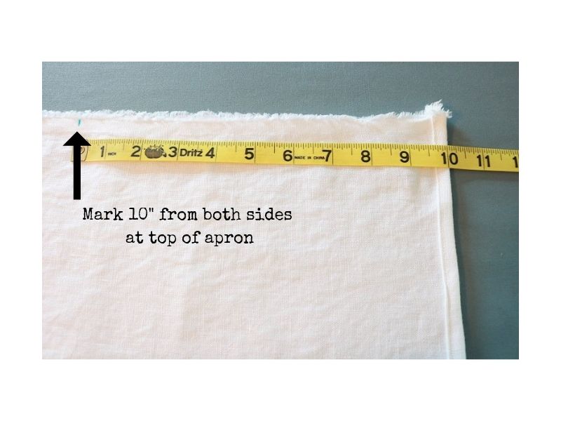 imple Apron - mark 10 inches from apron sides