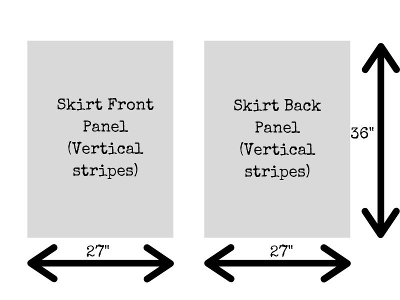 Farmhouse Skirt - fabric cut diagram