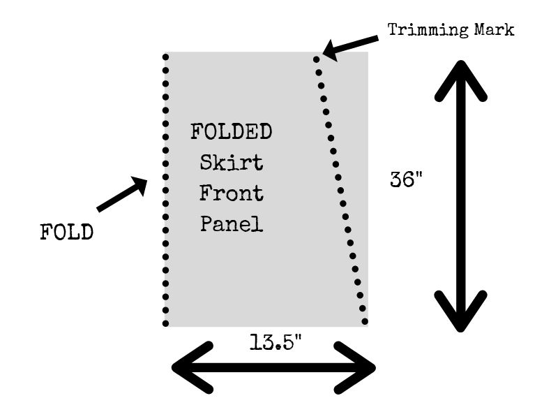Farmhouse Skirt - fabric fold diagram