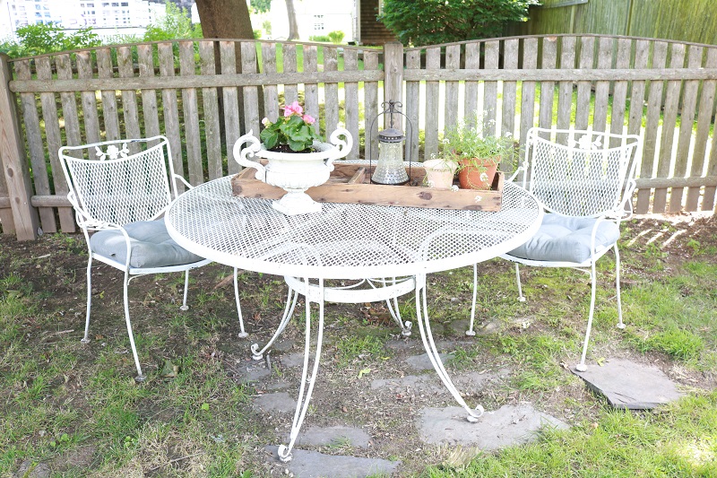 French Country Style - view of white patio table