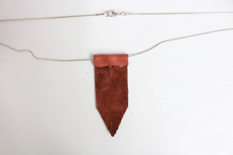 Leather Fringe Necklace - fold top over to glue