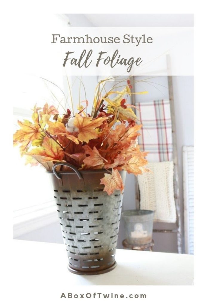 Decorating for Fall - Foliage and Plants, orange foliage leaves, plaid blanket, #falldecorating