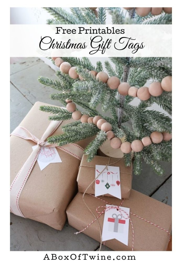 Free Printables for Christmas gift tags.  Embellish your Christmas gifts with these free Farmhouse Style gift tags. #christmasgifttags #farmhousechristmas