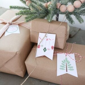 Free Printables for Christmas gift tags. Embellish your Christmas gifts with these free Farmhouse Style gift tags. #christmasgifttags #farmhousechristmas