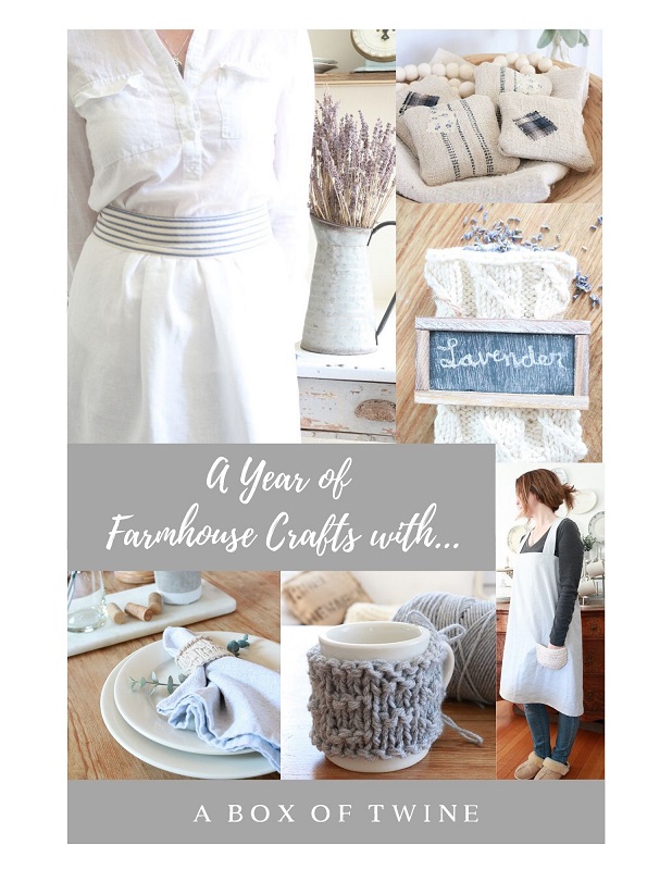 Get your free guide of farmhouse style crafts from A Box of Twine blog.  It's filled with seasonal craft projects with farmhouse style.  #farmhousestyle #farmhousecrafts