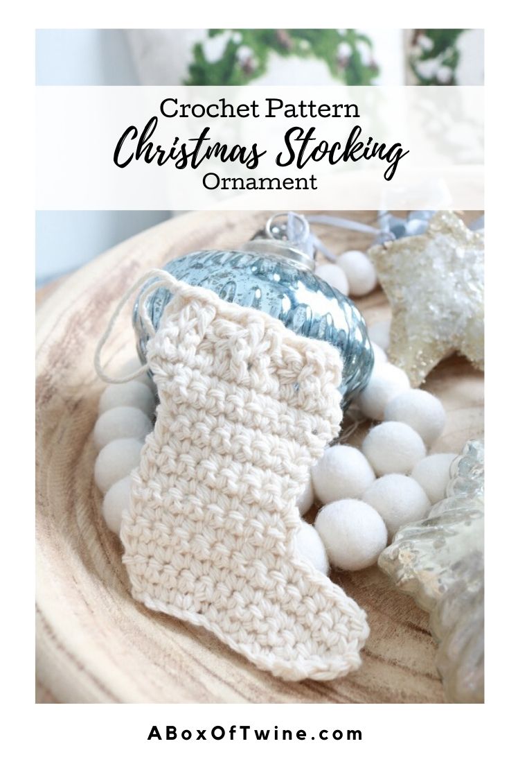 Free Crochet Pattern Christmas Stocking Ornament A BOX OF TWINE