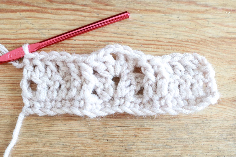 Crochet Ear Warmer - after Row 2