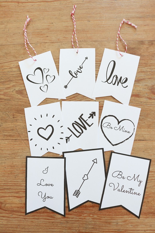 Valentine Gift Tags - black tags variety