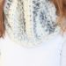 Crochet Ribbed Cowl - view from front, closeup