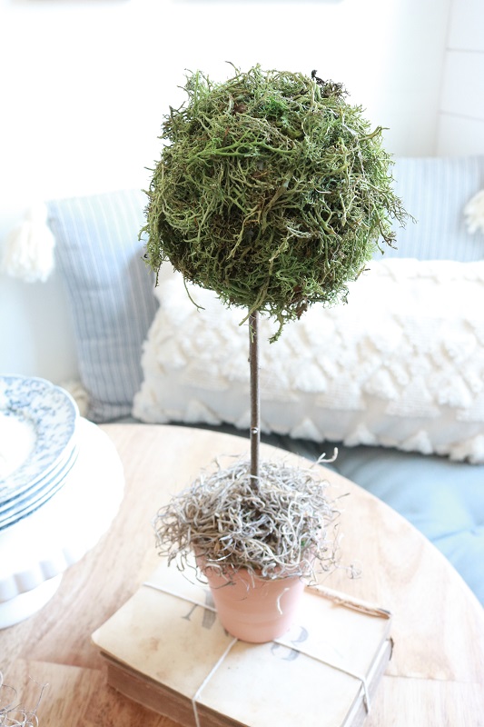 DIY Faux Topiaries - finished topiaries, single one