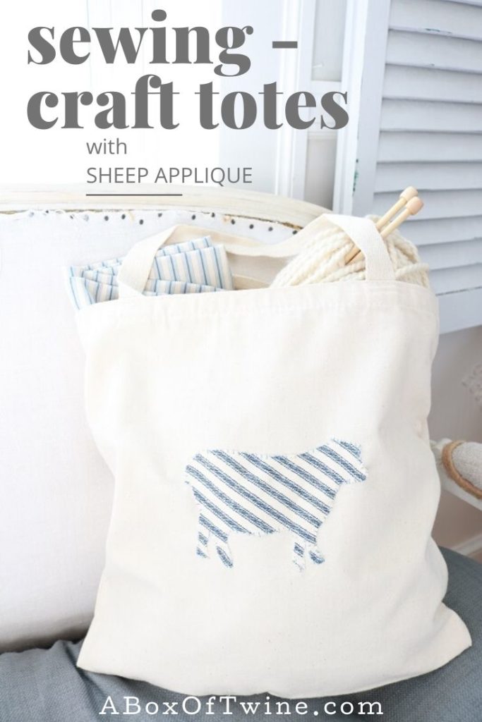 Farmhouse Style Ticking Stripe Canvas Bag - Pin A