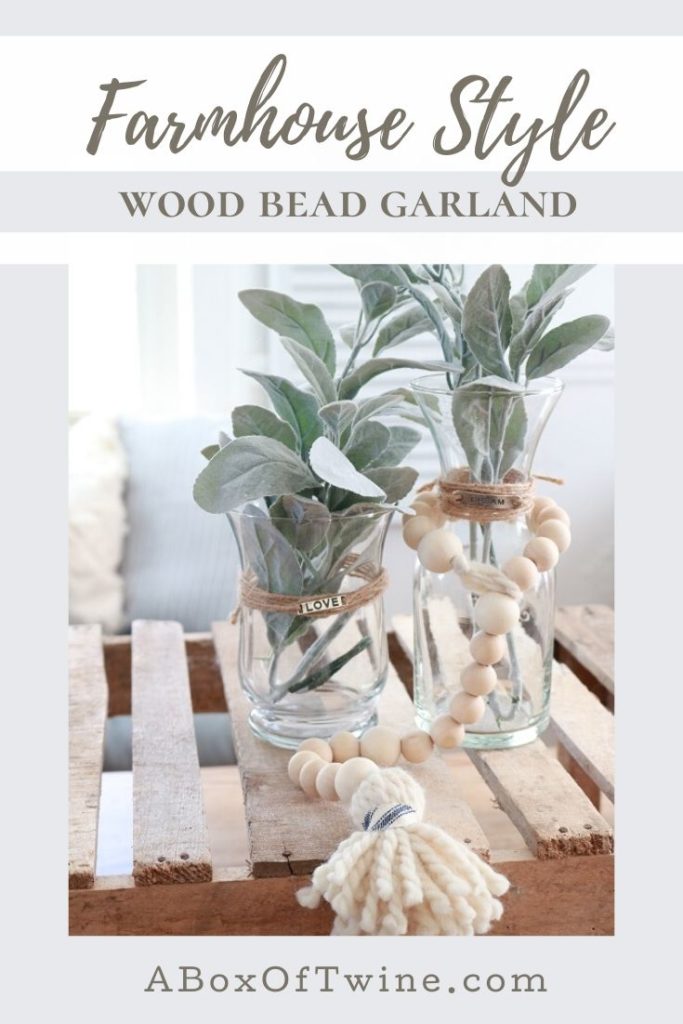 Farmhouse Style Wood Bead Garland - Pin A