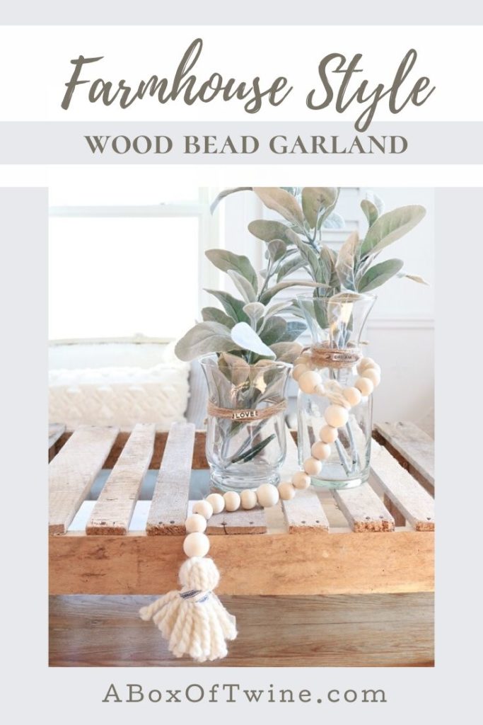 Details about   58in Wood Beads Garland Farmhouse Beads 