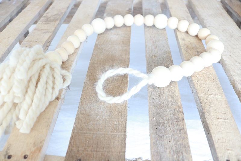 How to make a farmhouse style wood bead garland - A BOX OF TWINE