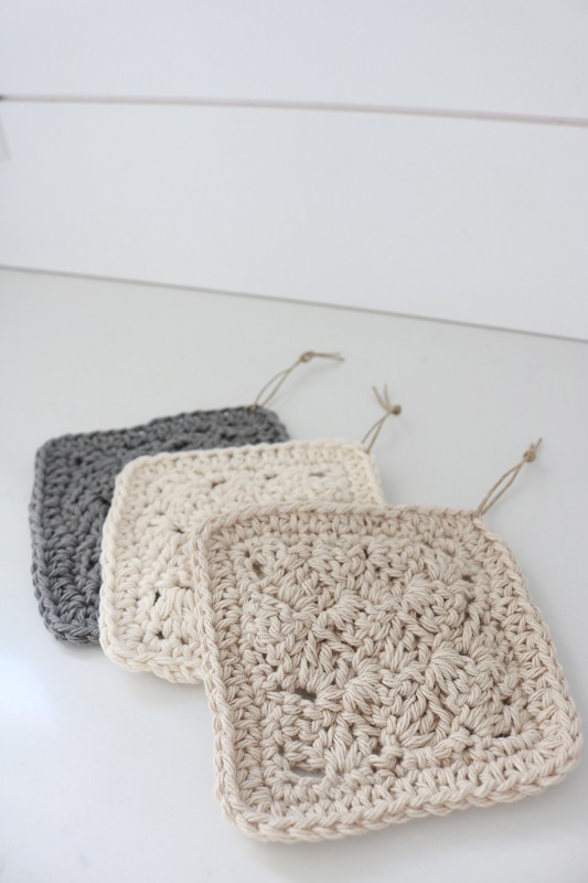 Crochet Scrubbies - trio lined up