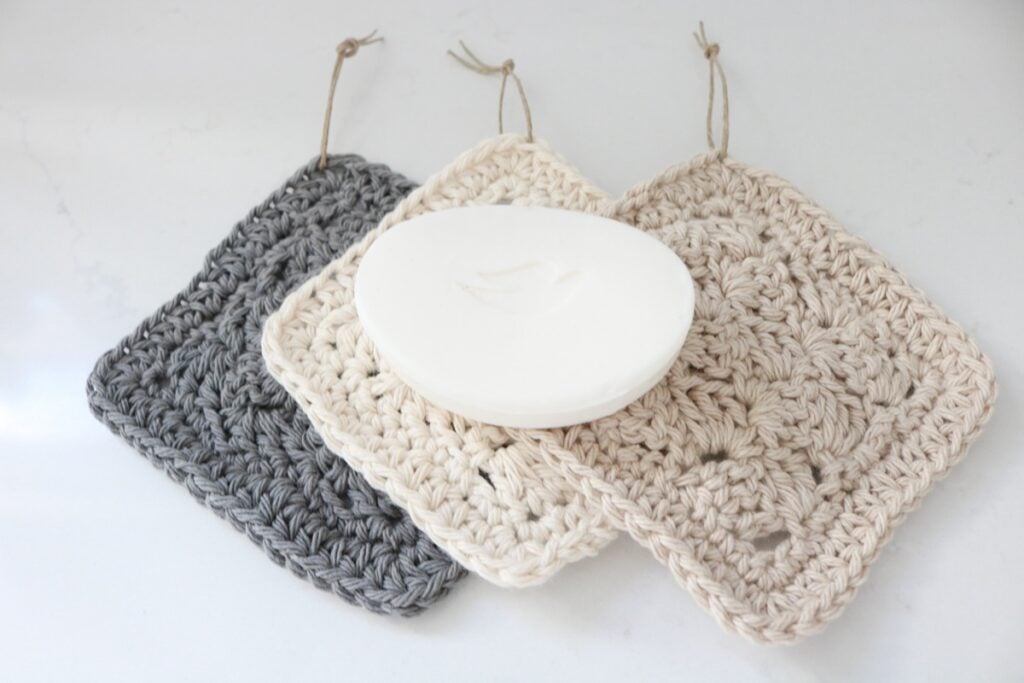 Crochet Scrubby Pattern - trio with soap 1200px