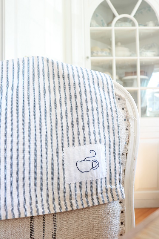 Farmhouse Style Tea Towel - on chair