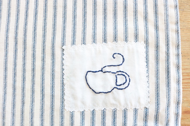 Farmhouse Style Tea Towel - white patch sewn to tea towel