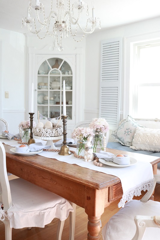Scandinavian Inspired Easter Table - table setting view of whole table