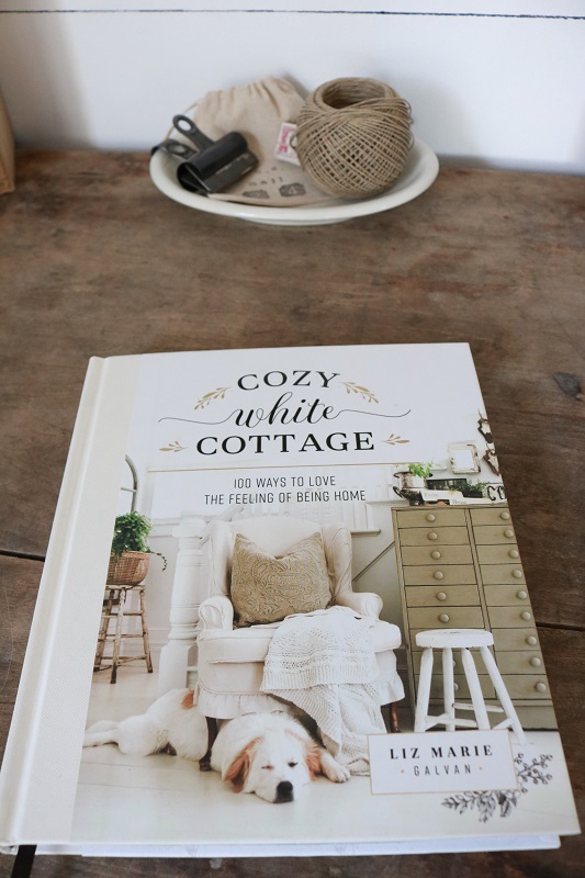 How to Style a Vintage Desk - cozy white cottage book