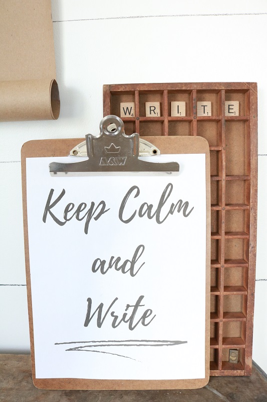 How to Style a Vintage Desk - keep calm and write printable