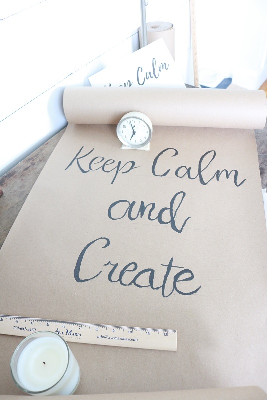 Kraft Paper Scroll Sign - copy phrase with marker