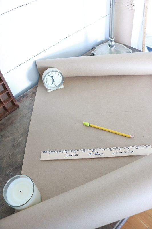 Kraft Paper Scroll Sign - lay paper flat on table