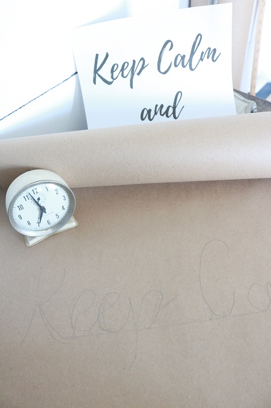 Kraft Paper Scroll Sign - write phrase in pencil