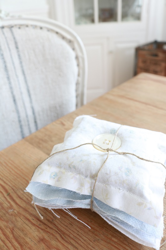 Linen Lavender Sachets - finished sachets with twine