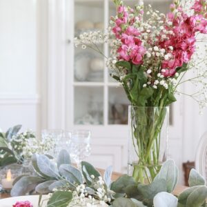 Spring Brunch Table Setting - view of flowers