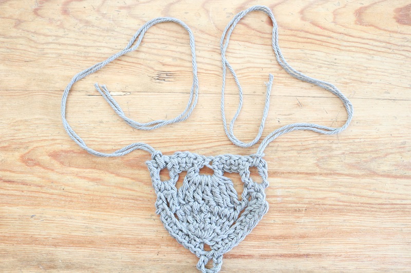 Boho Style Crochet Necklace - after row 4