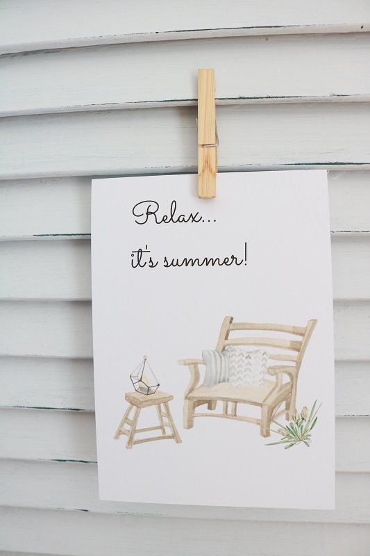 Summer Printable Wall Art - chair printable on shutter