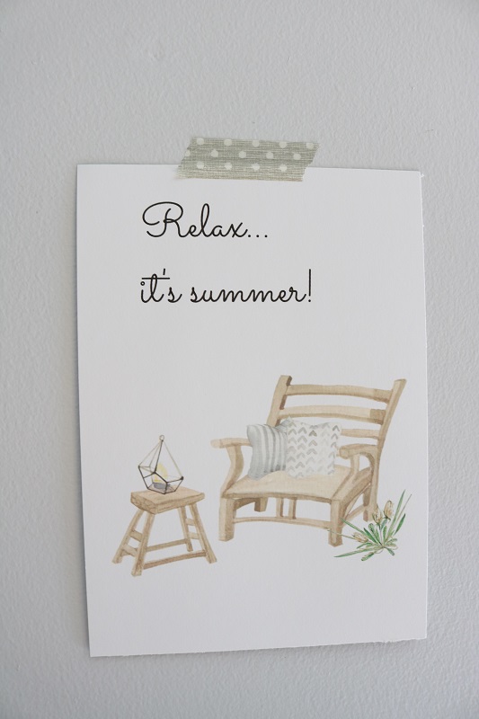 Summer Printable Wall Art - chair printable on wall