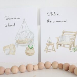 Summer Printable Wall Art - two printables on mantel side by side