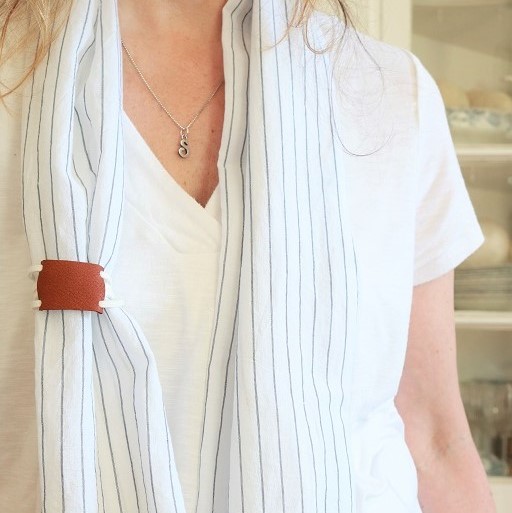 DIY Summer Infinity Scarf - wearing unwrapped, feature