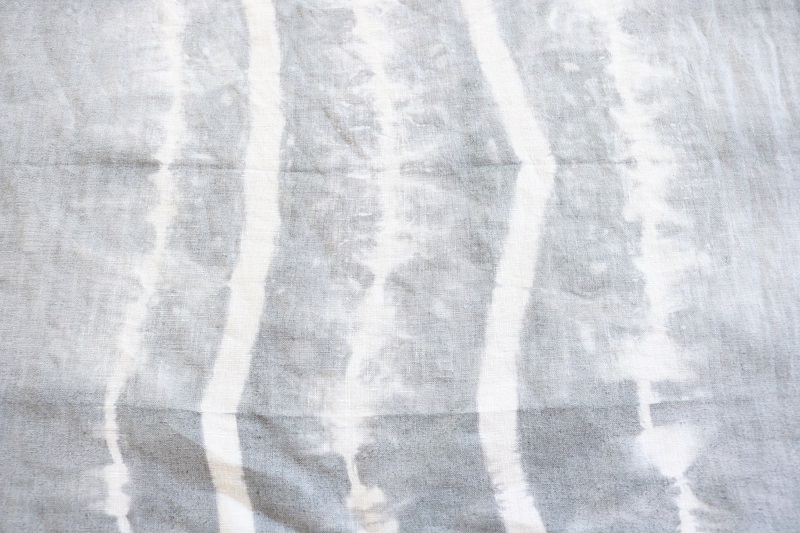Shibori Tie Dye Pillows - finished dyed fabric, striped pattern closeup