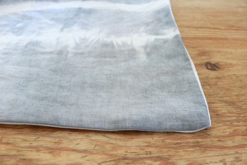Shibori Tie Dye Pillows - pillow pieces sewn together and pressed right side out