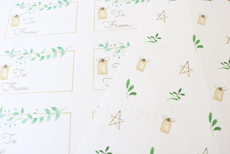 Simple Hygge Gift Wrap and Tags - printables closeup