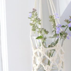 Crochet Vase Hanger - closeup