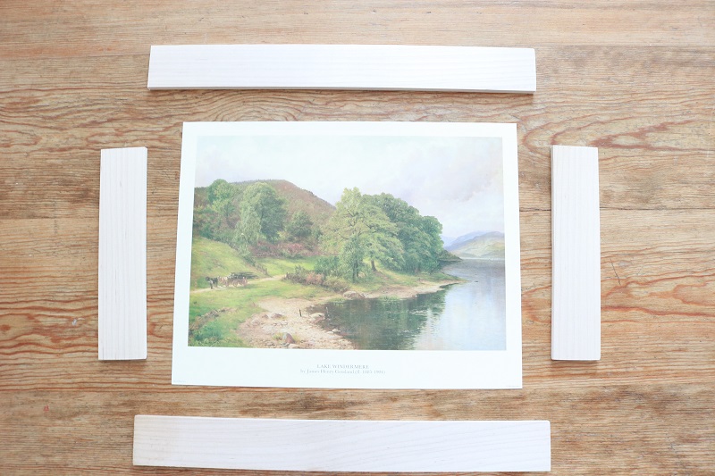 Upcycle Thrift Store Art - trim wood pieces for frame