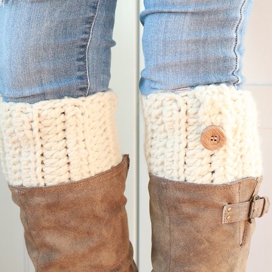 Crochet Boot Cuffs with Buttons - feature image